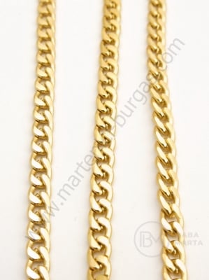 Lanț din aluminiu 7x4x1.5mm color aurie 1 meter 301276