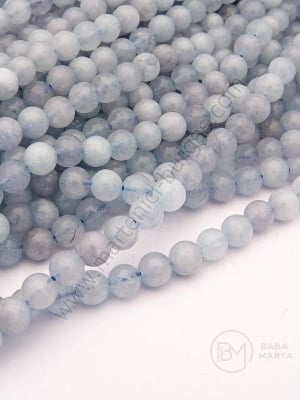 Mărgele de acvamarin 6mm ~62 bucăți 1 buc 352868