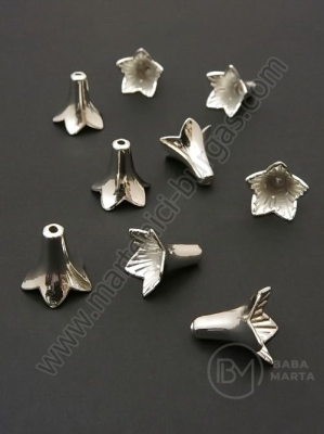 Mărgele SSV pălărie 12x13mm argintiu gaură 1mm 1 pachet 100 buc 318657