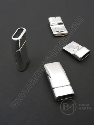 Închizatore magnetică 12x7x25mm argintie, orifice 10x5mm, 1 buc. 302023