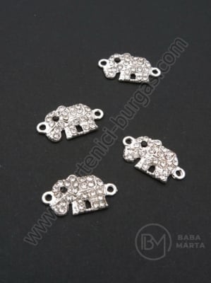 Element de conectare elefant cu crystale 20x11mm 1 pachet 5 buc 304052