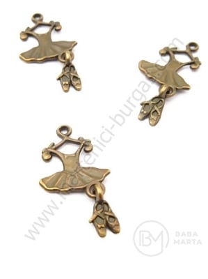 Pandantiv metalic 25x12x2mm bronz antic 1 pachet 5 buc 306278