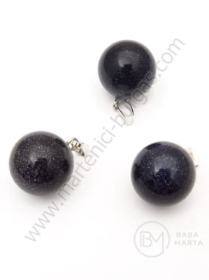 Pandantiv sferă 14mm aventurină albastră 1 buc 355300