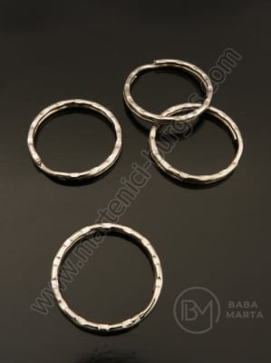Inel dublu 1.5x25x3mm pentru breloc argintiu 20 buc 301535