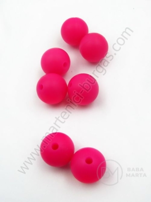Bilă de mărgele din silicon 12mm gaură 1.5mm 1 paquet 5 buc 317043