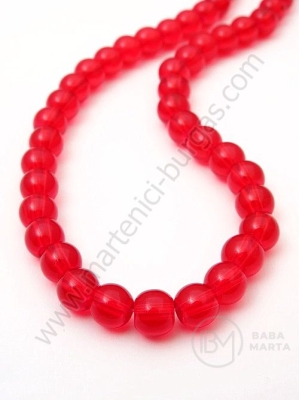 Mărgele de sticlă 6mm imitație de opal red gaură 1.3mm 80cm ~140 bucăți 1 bucată 343769