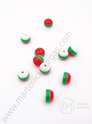 Minge de caucaí albă, verde, rojama 8mm 1 paquet 50 buc 312110