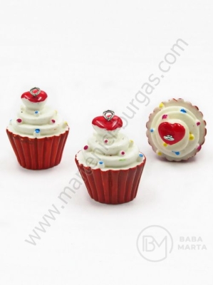 Pendant din rășină cupcake-muffin ~30x~24mm gaură 2mm 1 pachet 2 buc 335866