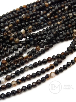 Agat ~ bilă fațetă de 3 mm ~ 125 bucăți 1 buc 352512
