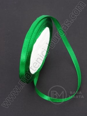 Panglică satinată verde 6mm ~22 meters 451582