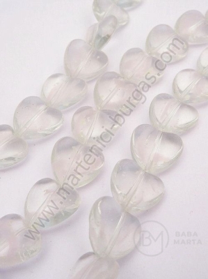 Inimă de sticlă 14mm ~25 bucăți gaură 1.5mm 1 bucată 343612