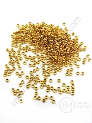 Mărgele 2x1.5mm OȚEL (304) auriu gaură 1mm 1 pachet 30 buc 305863