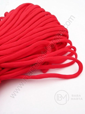 Sfoară imitație paracord roșu 4,5 mm, 10 metri 441212