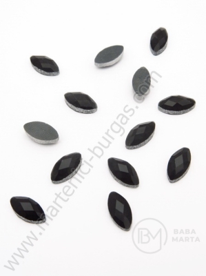 Glass plate 5x10mm neagra pentru lipire la cald 1 pachet 20 buc 151416