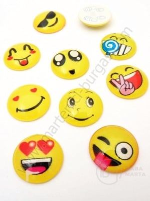 Cabochon 18x5mm emoji mix 1 pachet 10 buc 191322