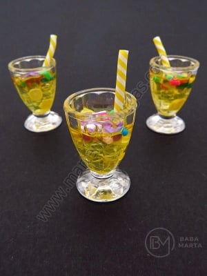 Pendantiv 25x17mm sticla plastică cu cocktail 1 pachet 2 buc 335621