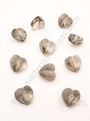 Inimă cristal 10x10x7mm Swarovski imitație gri efect AB 1 pachet 5 bucăți 335397
