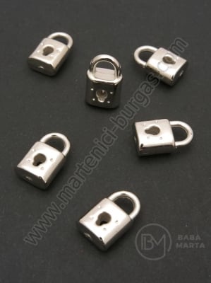 Lacăt pendantiv SSV 15x9.5mm culoare argintie 1 pachet 40 buc 318491