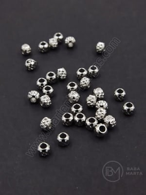 Mărgele 3x2.5mm OȚEL (304) culoare argintie 1 pachet 20 buc 305791