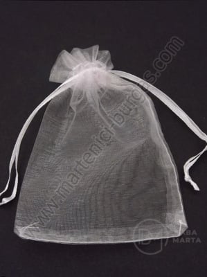 Saculet pentru bijuterii 8x10cm organza alb 1 pachet 10 buc 461463