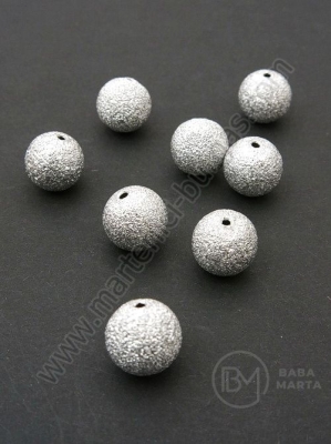 Bila de aluminiu 10mm color argintie, gaura goala in relief 1.2mm, 10 pcs 306412