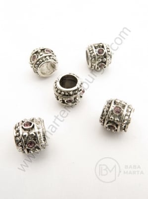 Mărgele metalice cristal 11x8.5mm, gaură 5mm, 1 buc. 309447