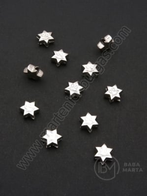 Mărgele SSV stea smile 9x4mm color argintie 1 pachet 150 buc 318468