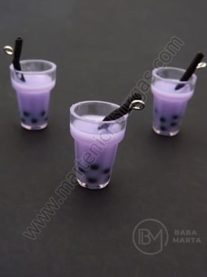 Pandantiv borcan plastic 20x13mm cu cocktail de fructe 1 paquet 2 pieces 335554
