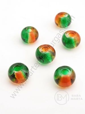 Mărgele pictate 10x8mm două culori gaură 3~3.5mm 1 buc 335122