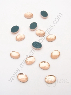 Sticlă ovală 6x8mm color peachicii pentru lipici hot 1 pachet 20 buc 151402