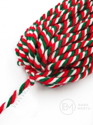 Cablu PAN răsucit alb verde roșu ~5mm 30 metri 403089