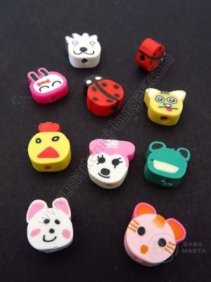 Mărgele FIMO 9~12x8~12x4~5mm gaură mixtă 1.5mm 1 pachet 10 buc 312714
