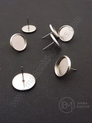 Vârf cercei OȚEL 16x13x0.7mm base de montare 14mm 1 pachet 4 buc 307934