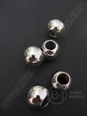 Bilă SSV argintie 16x13mm gaură 8mm 10 buc 5050