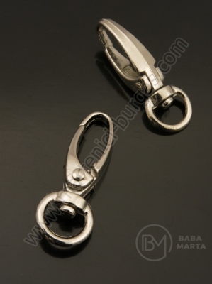 Carabina 37x13.5mm argintie, orificiu 9x5mm, 5 bucati 301518