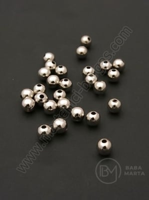 Bilă plastic SSV 5mm color argintie gaură 1mm 1 pachet ~300 buc 318518
