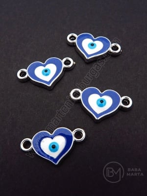 Element de conectare CCB inimă 25x13mm ochi blue 1 pachet 10 bucăți 318675