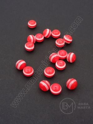 Minge de caucaí albă/roșie/transparentă 8mm 1 paquet 50 buc 312107