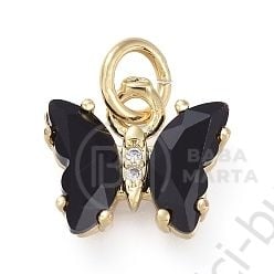 Pandantiv fluture din alamă 12,5 mm cu zirconii forjat, 1 bucată 305367