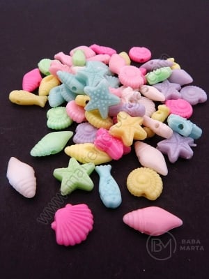 Margele cu fructe de mare ~16x~10x~4mm gaură mixtă 1.5mm 1 pack 40g ~215 pcs 312760