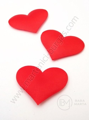 Inimă satinată 35x28mm red moale 1 pachet 20 buc 461334