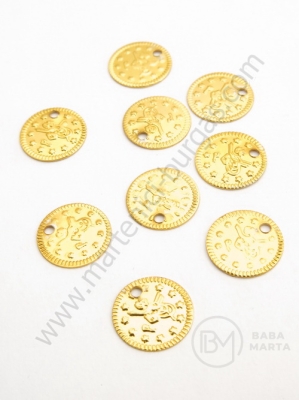 Monede din aluminiu 11mm aur 50 buc 301298