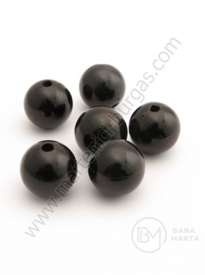 Mărgele negre 14mm gaură 2mm 40g ~23 buc 311462