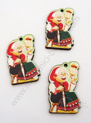 Figurină din lemn 35x22x2.5mm Baba Marta gaură 2mm 1 pack 5 pcs 182218