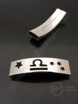 Placă zodiacală Balanță OȚEL 40x12mm gaură 10x3mm 1 buc 305640