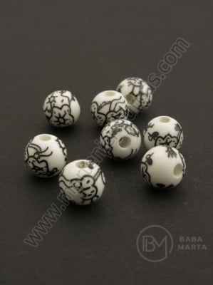 Bilă de porțelan 10mm vopsită gaură 3mm 1 buc 335217