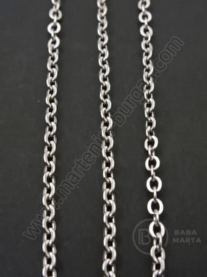 Lanț din oțel 3x2x0.5mm color argintie aplatizat 1 metru 302054