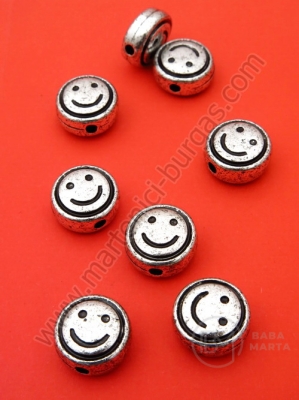 Mărgele metallice smile 12x6mm 1 pachet 40g ~61 buc 318506