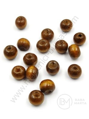 Bilă de lemn 8x7mm maro gaură 3mm 1 paquet 40g ~230 pcs 321342