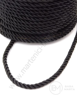 Sfoară de polyester rasucită 3mm neagra 1 metru 441218